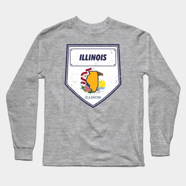 illinois Long Sleeve T-Shirt by DeekayGrafx